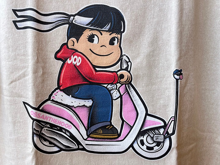 OSSANTHEHOOD 8.2oz dye Tshirt (scooter) / beige