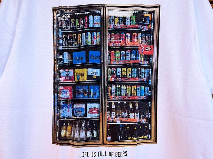 OSSANTHEHOOD 7.2oz heavyweight Tshirt (beers) / white