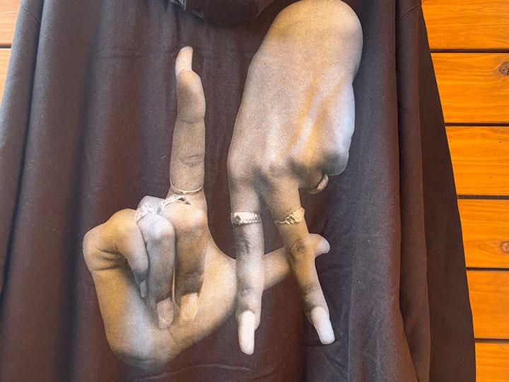 ESTEVAN ORIOL zipup hood (LA fingers) / black XL