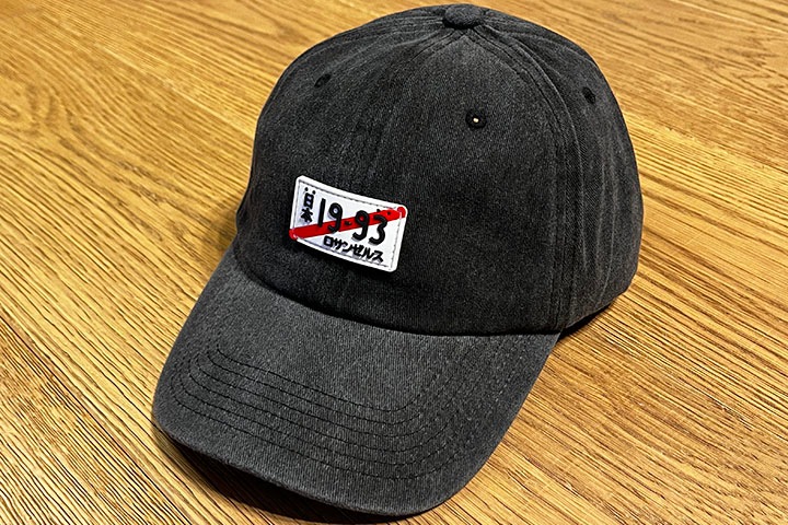 OSSANTHEHOOD cotton washed dad hat (caliʥС) / dye black