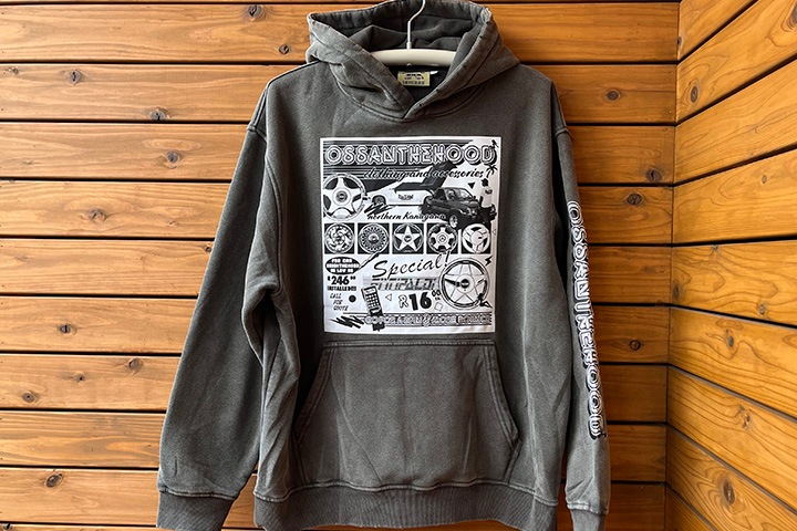 OSSANTHEHOOD 12oz. pullover hood (more bounce) / washed gray