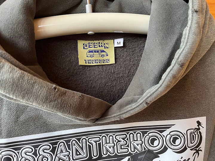 OSSANTHEHOOD 12oz. pullover hood (more bounce) / washed gray