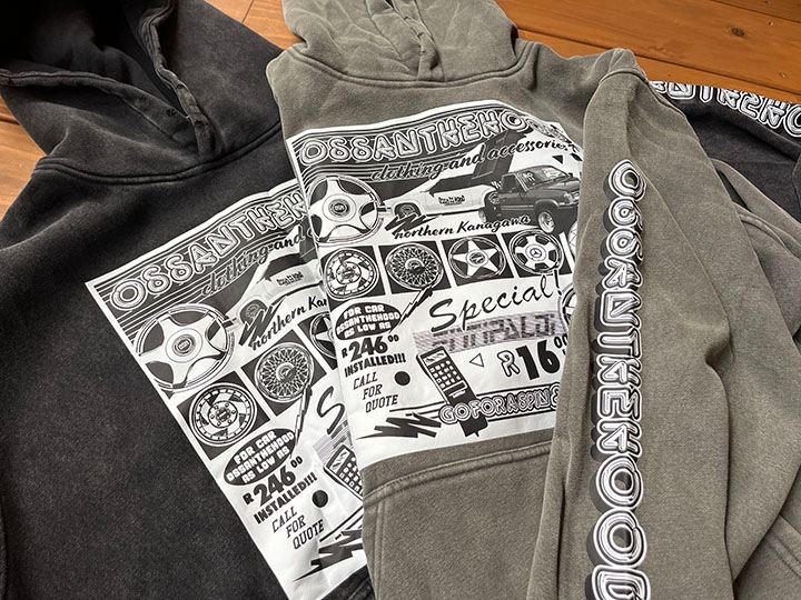 OSSANTHEHOOD 12oz. pullover hood (more bounce) / washed gray