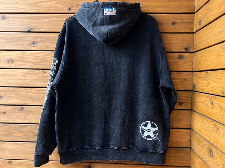 OSSANTHEHOOD 12oz. pullover hood (more bounce) / washed black