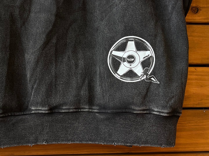 OSSANTHEHOOD 12oz. pullover hood (more bounce) / washed black