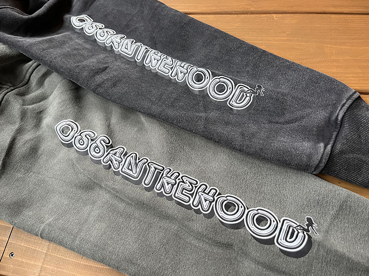 OSSANTHEHOOD 12oz. pullover hood (more bounce) / washed black