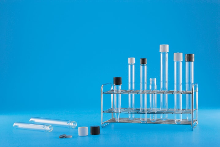 日電理化硝子(NEG) ねじ口試験管 ST-18S メラミン白キャップ PTFE