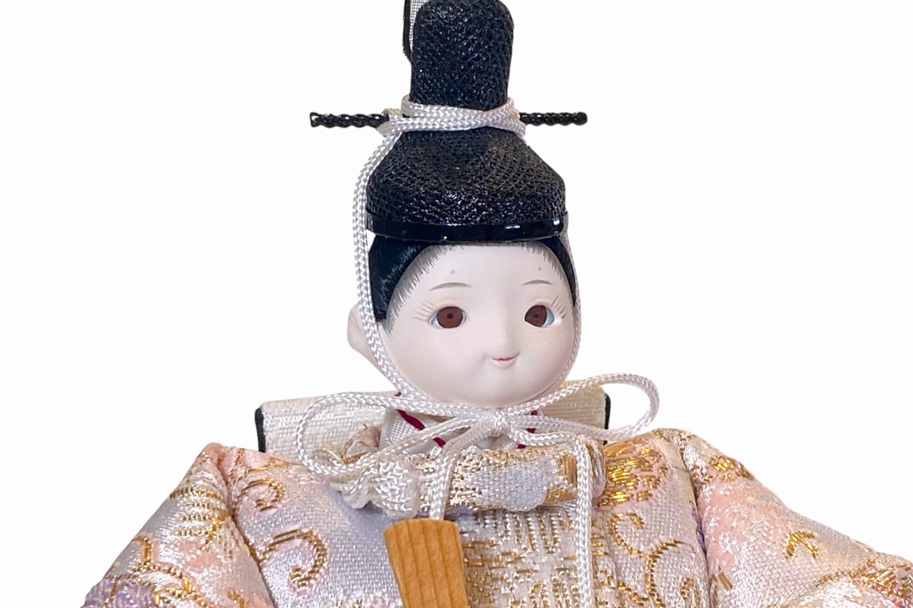 coco優（ゆう）衣裳着親王飾り雛人形 高岡塗台 満月木ナチュラル屏風