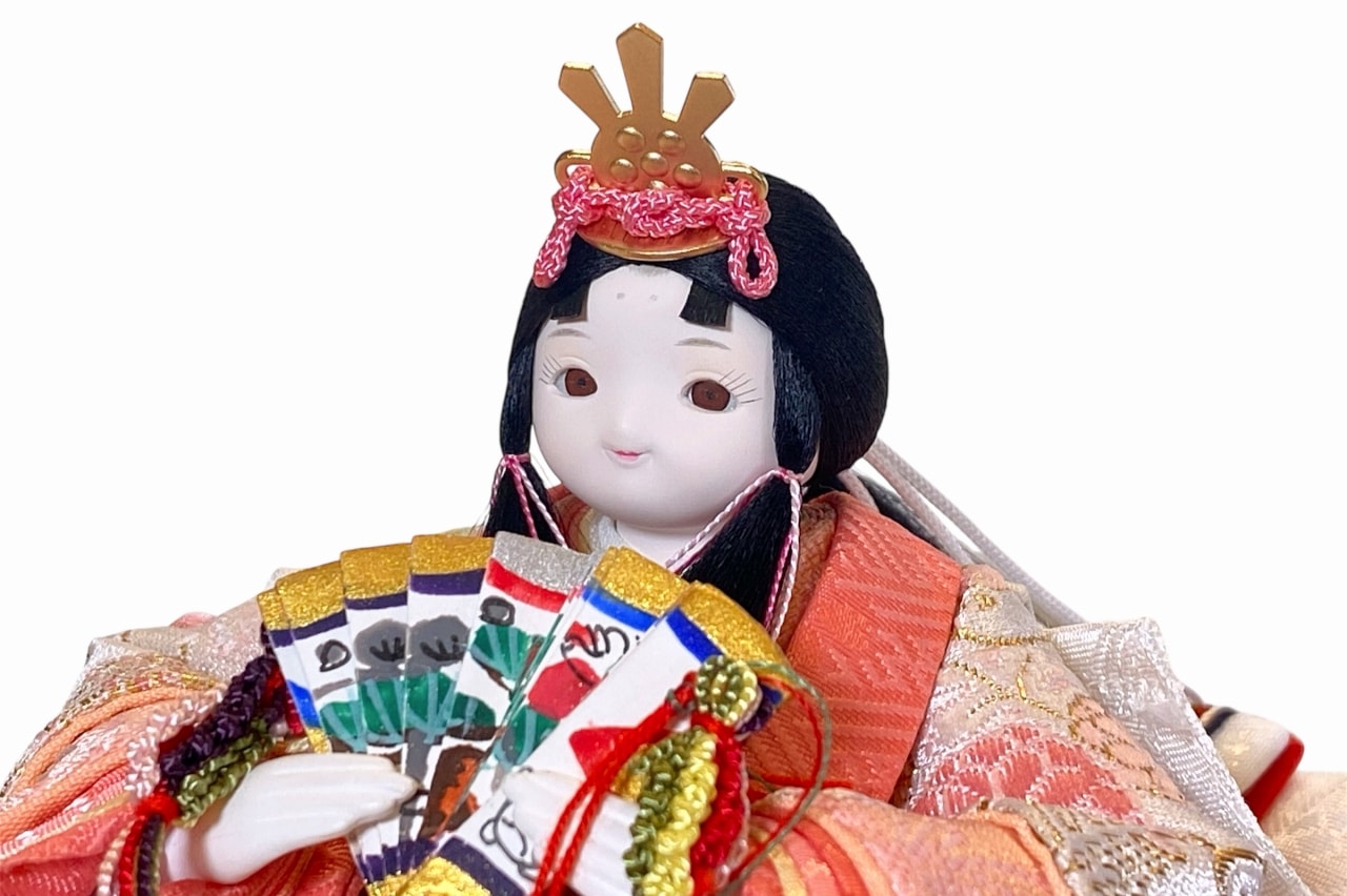 coco優（ゆう）衣裳着親王飾り雛人形 高岡塗台 満月木ナチュラル