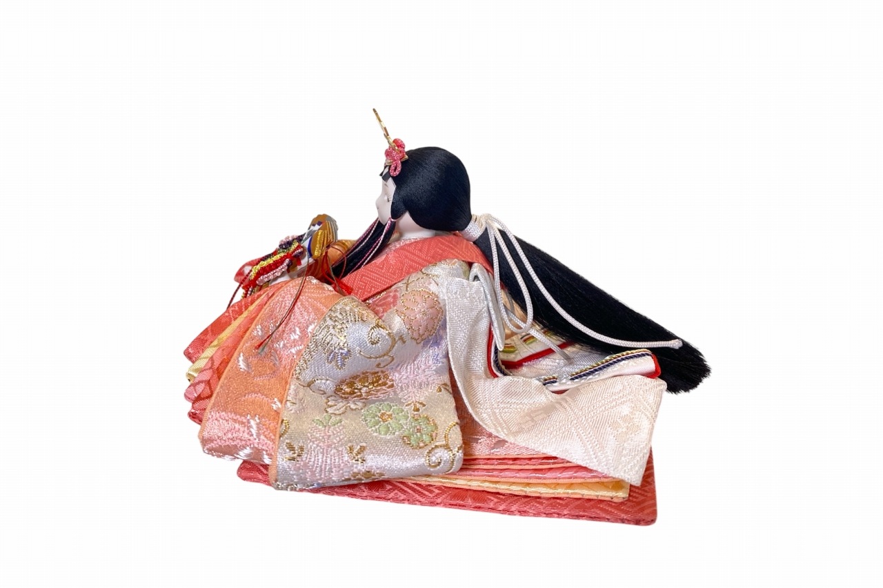 coco優（ゆう）衣裳着親王飾り雛人形 高岡塗台 満月木ナチュラル