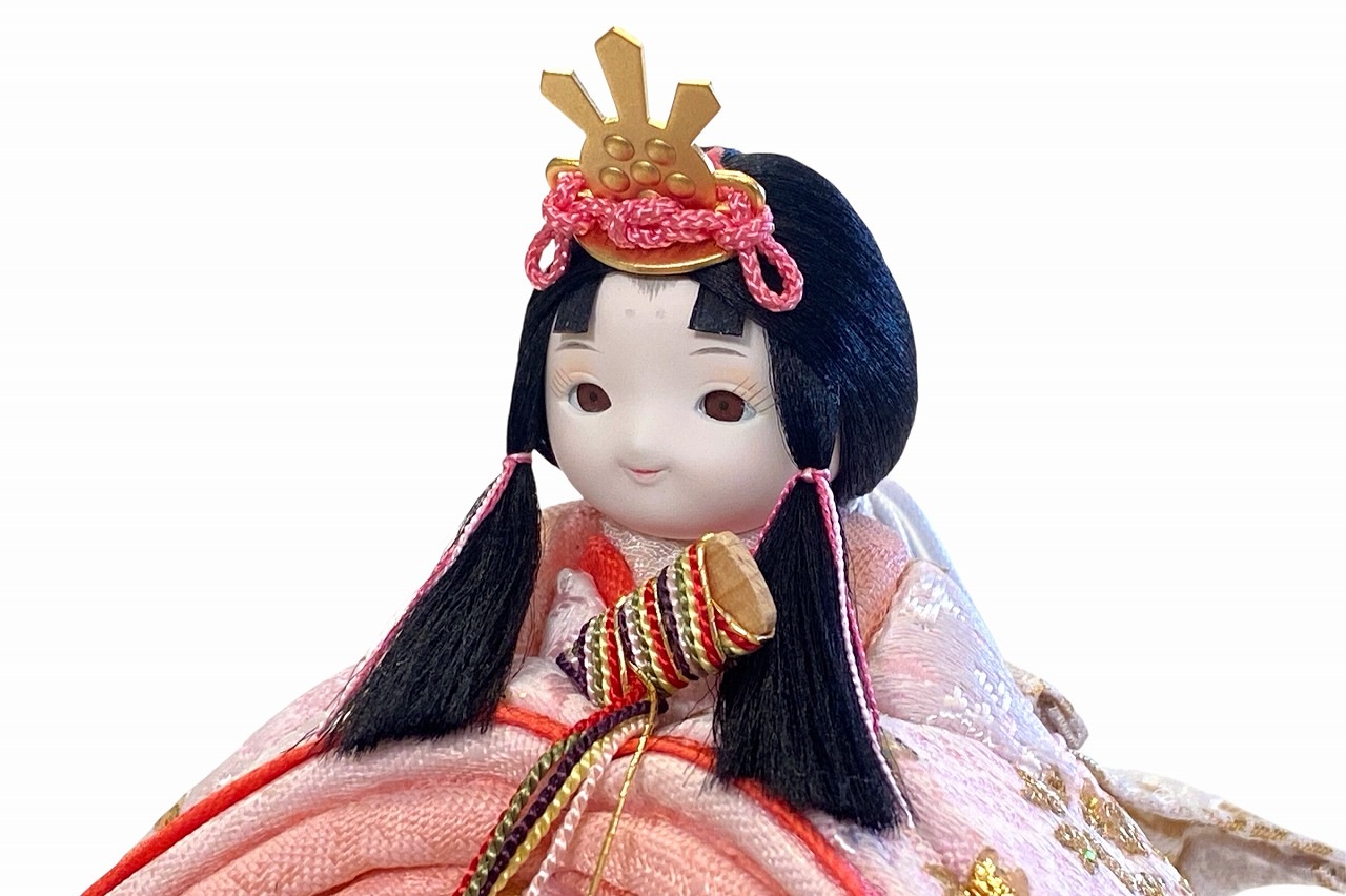rico美優（みゆ）木目込み親王飾り雛人形 高岡塗台 金箔小桜蒔絵