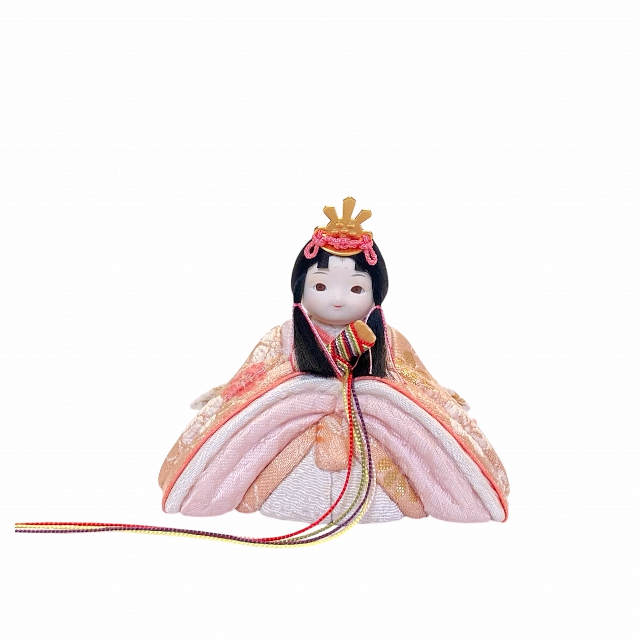 rico茉誉（まほろ）木目込み親王飾り雛人形 みにまる桐箱収納台 花紋