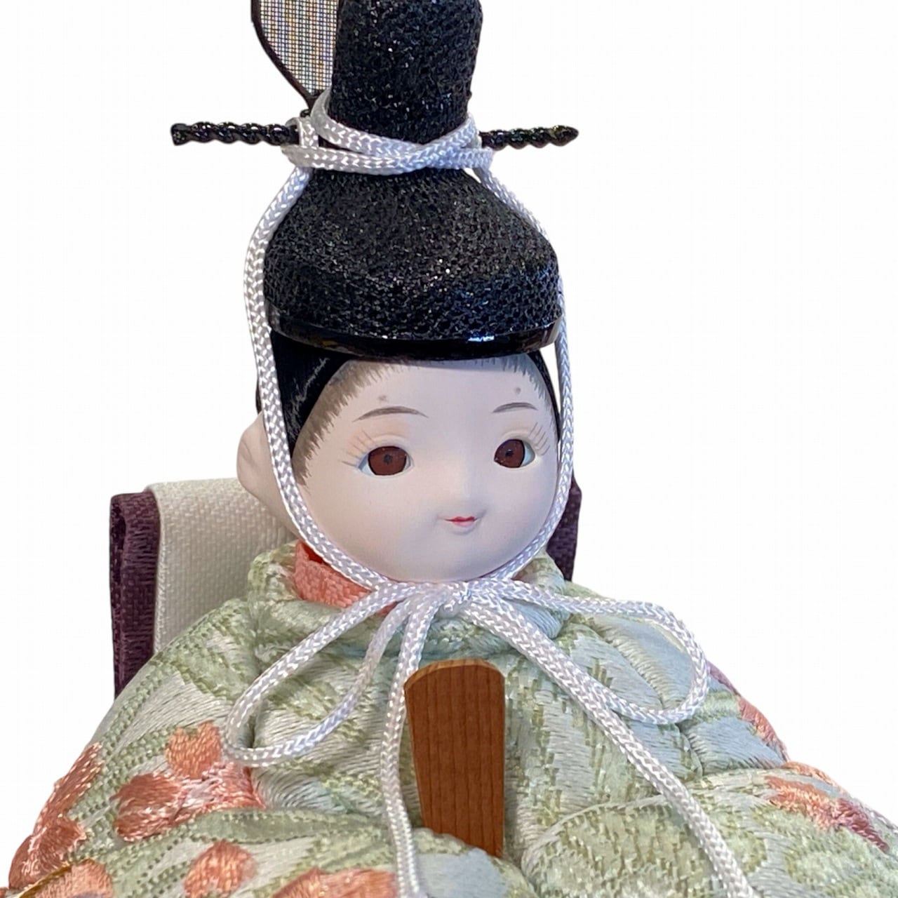 rico紗香（さやか）木目込み親王飾り雛人形 ぺブルグレー台 亜麻色桜