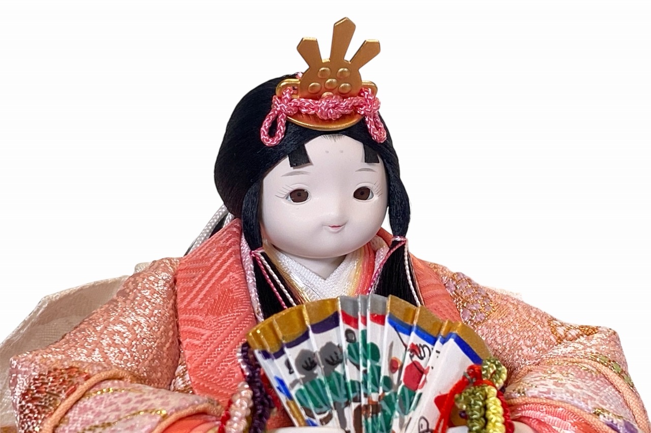 coco円（まどか）衣裳着親王飾り雛人形 colocoloロングアッシュピーチ