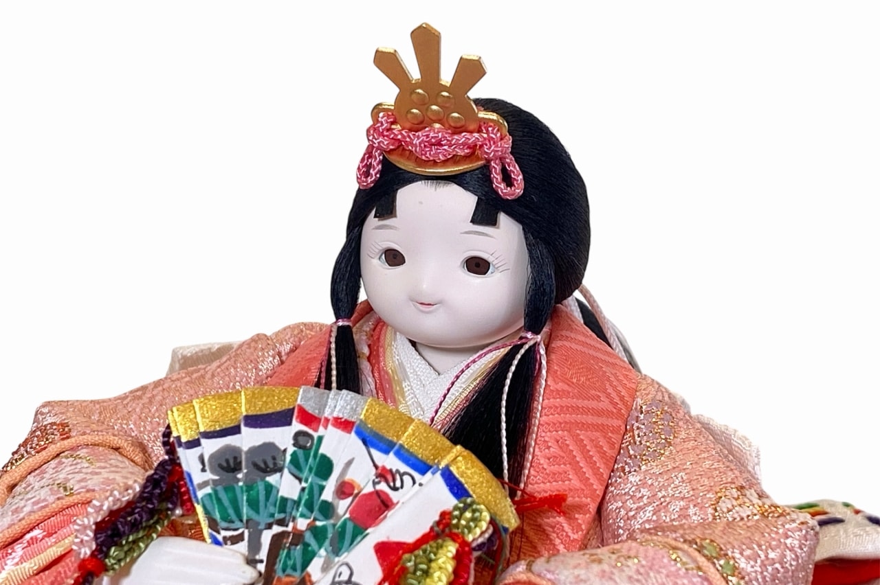 coco円（まどか）衣裳着親王飾り雛人形 colocoloロングアッシュピーチ