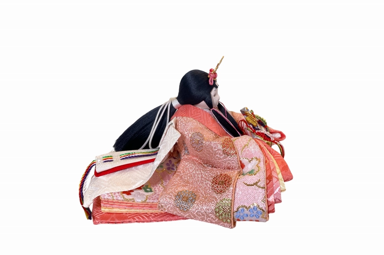 coco円（まどか）衣裳着親王飾り雛人形 colocoloロングアッシュピーチ