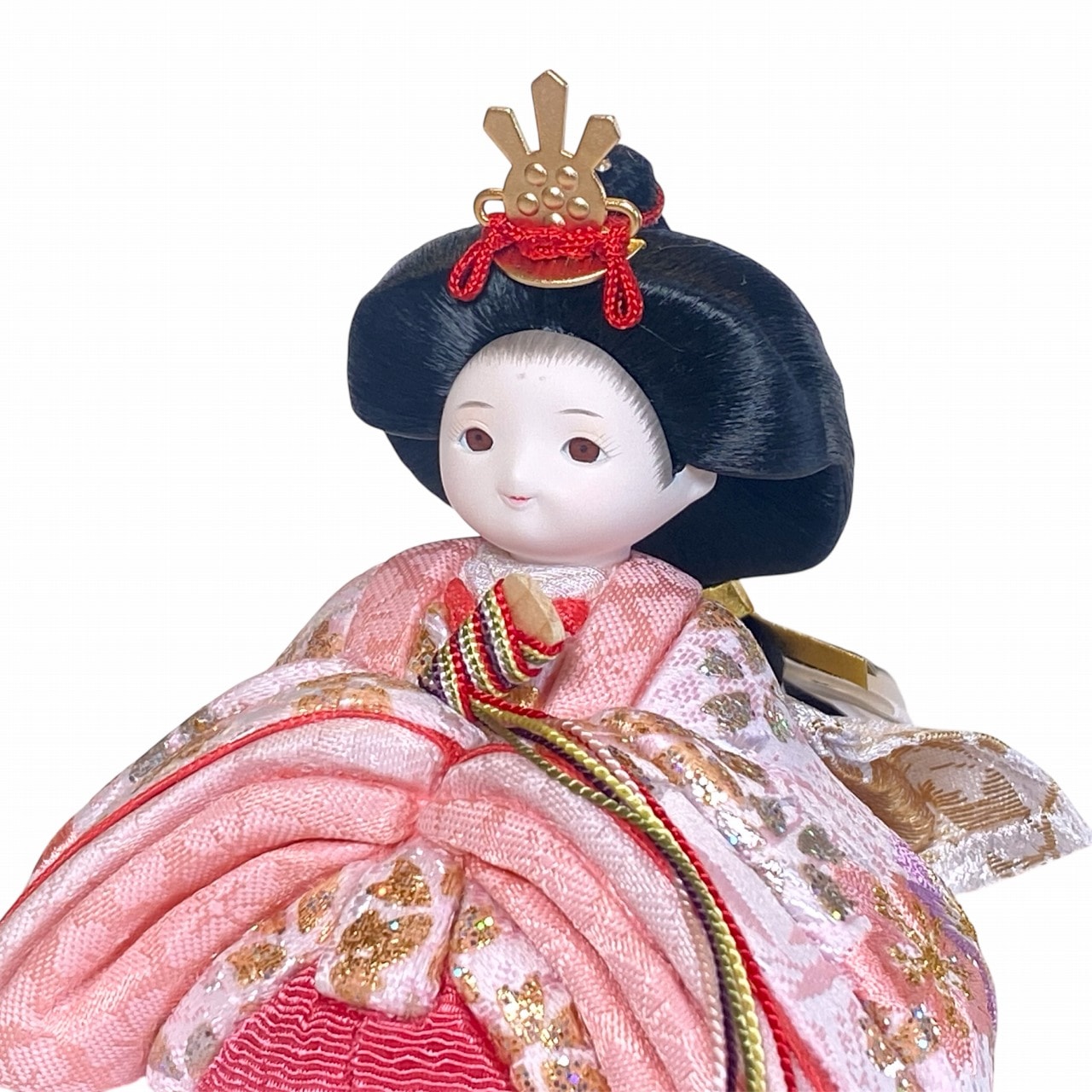 親王飾り　優美 rico美優（みゆ）木目込み親王飾り雛人形 マーブル台 雪花丸型照明