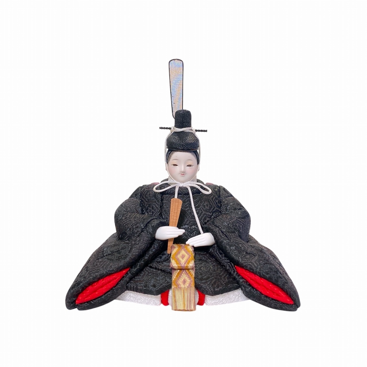 #昭和レトロ　【豪華十五人揃い】【畳親王黒塗り台付】大ぶりです施設にも最適ー５う rico-粋-みやび 木目込み親王飾り雛人形 マーブルレクタステップ台 悠