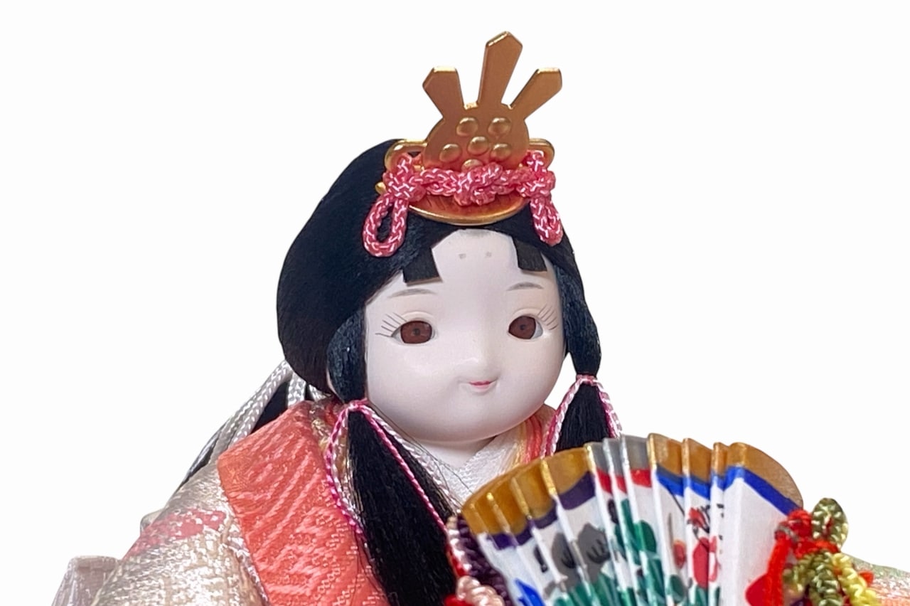 coco詩（うた）衣裳着親王飾り雛人形 丸木台 雪花丸型照明