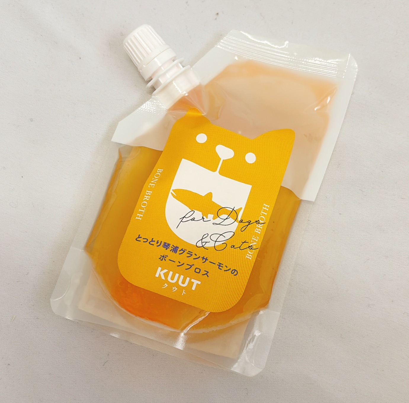 【犬・猫用ボーンブロス】 120ml ｜少しづつ使えるスパウト付きパック｜常温保存可能な加圧滅菌パウチ ｜