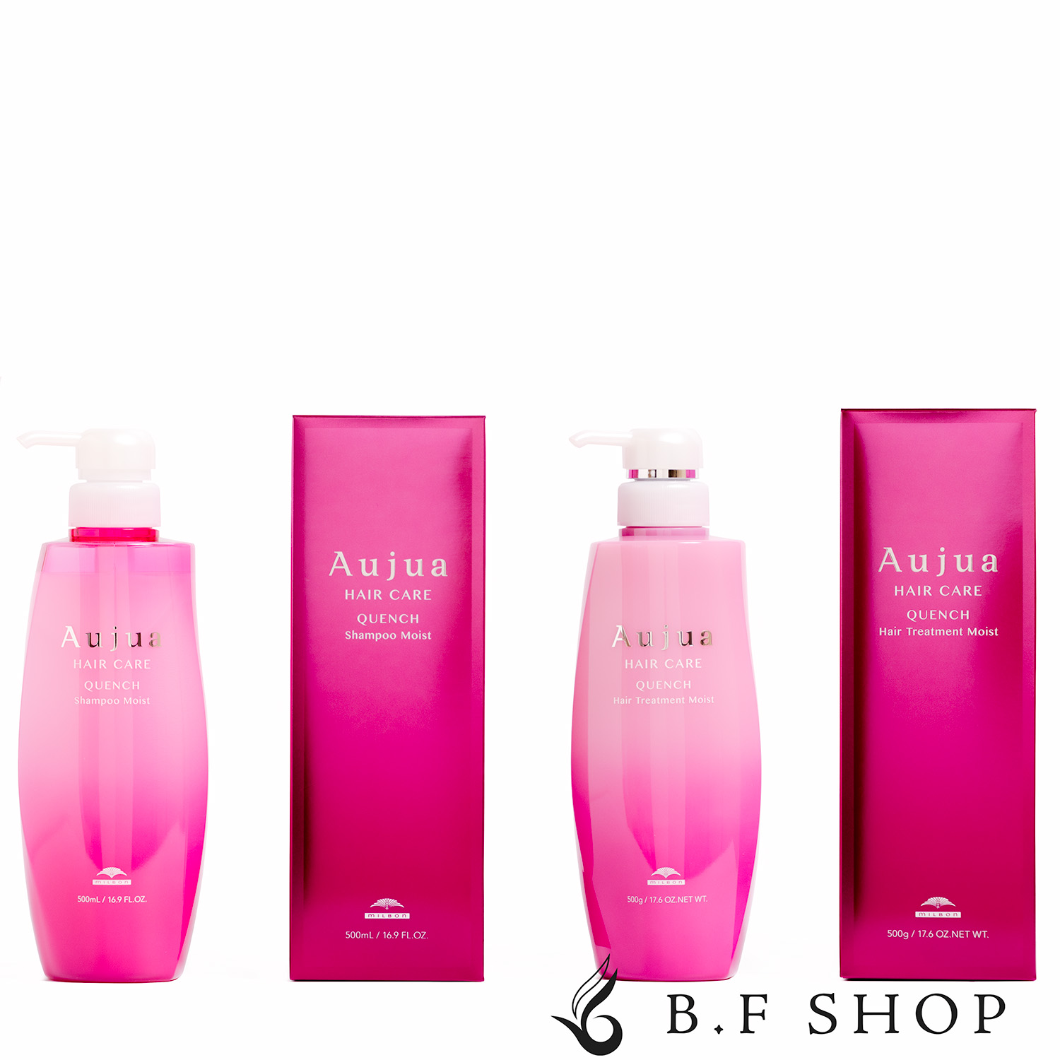【セット品】ミルボン オージュア クエンチ シャンプー モイスト ＆ ヘアトリートメント モイスト 500ml milbon aujua LSC