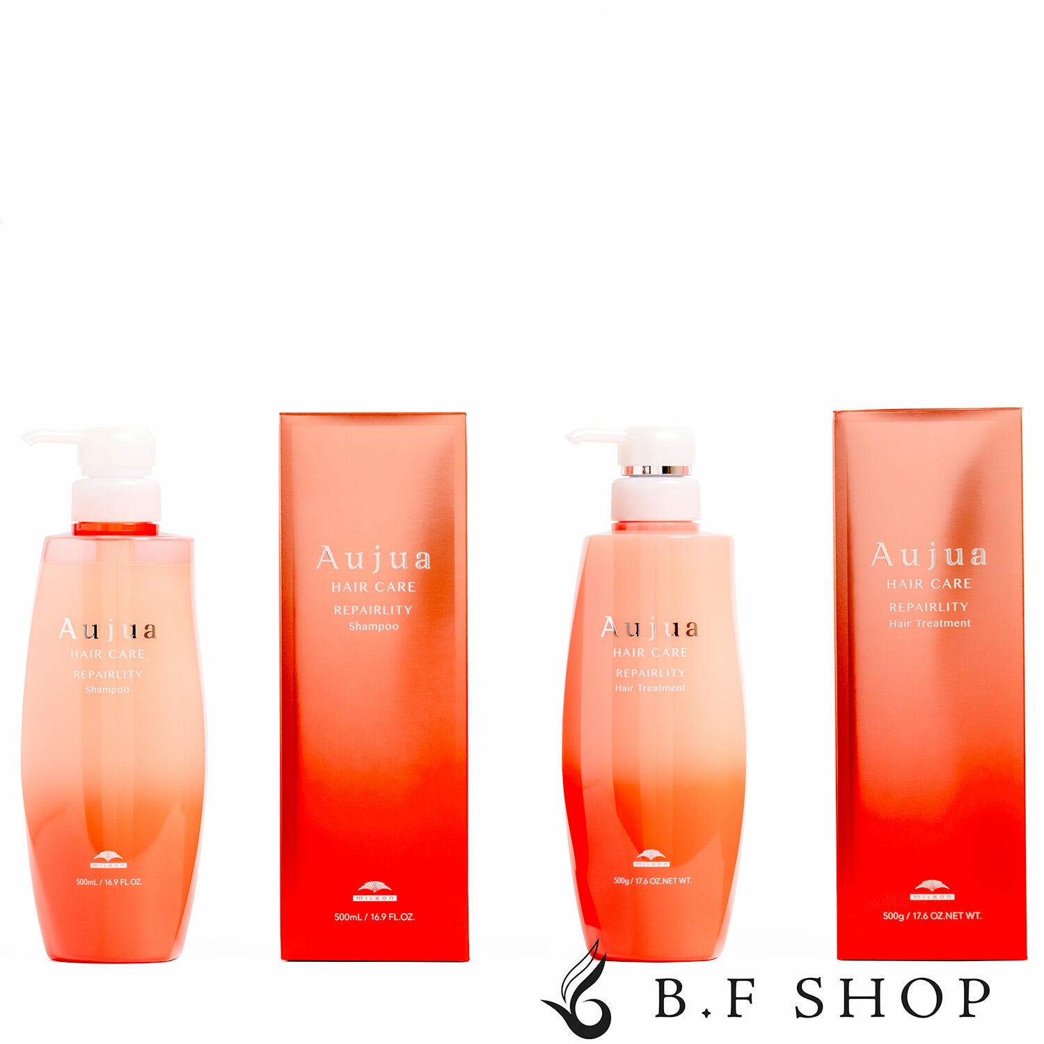 【セット品】ミルボン オージュア リペアリティ シャンプー & ヘアトリートメント 500ml トリートメント milbon aujua LSC