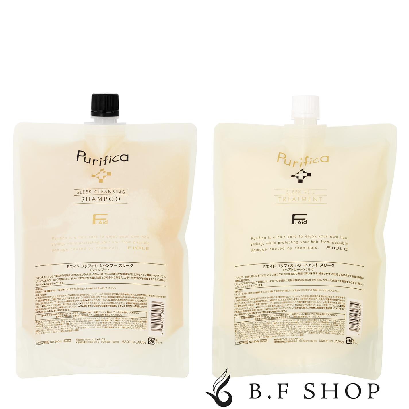 【セット品】フィヨーレ Fエイド プリフィカ シャンプー スリーク ＆ トリートメント スリーク 800ml スリーククレンジング LSC