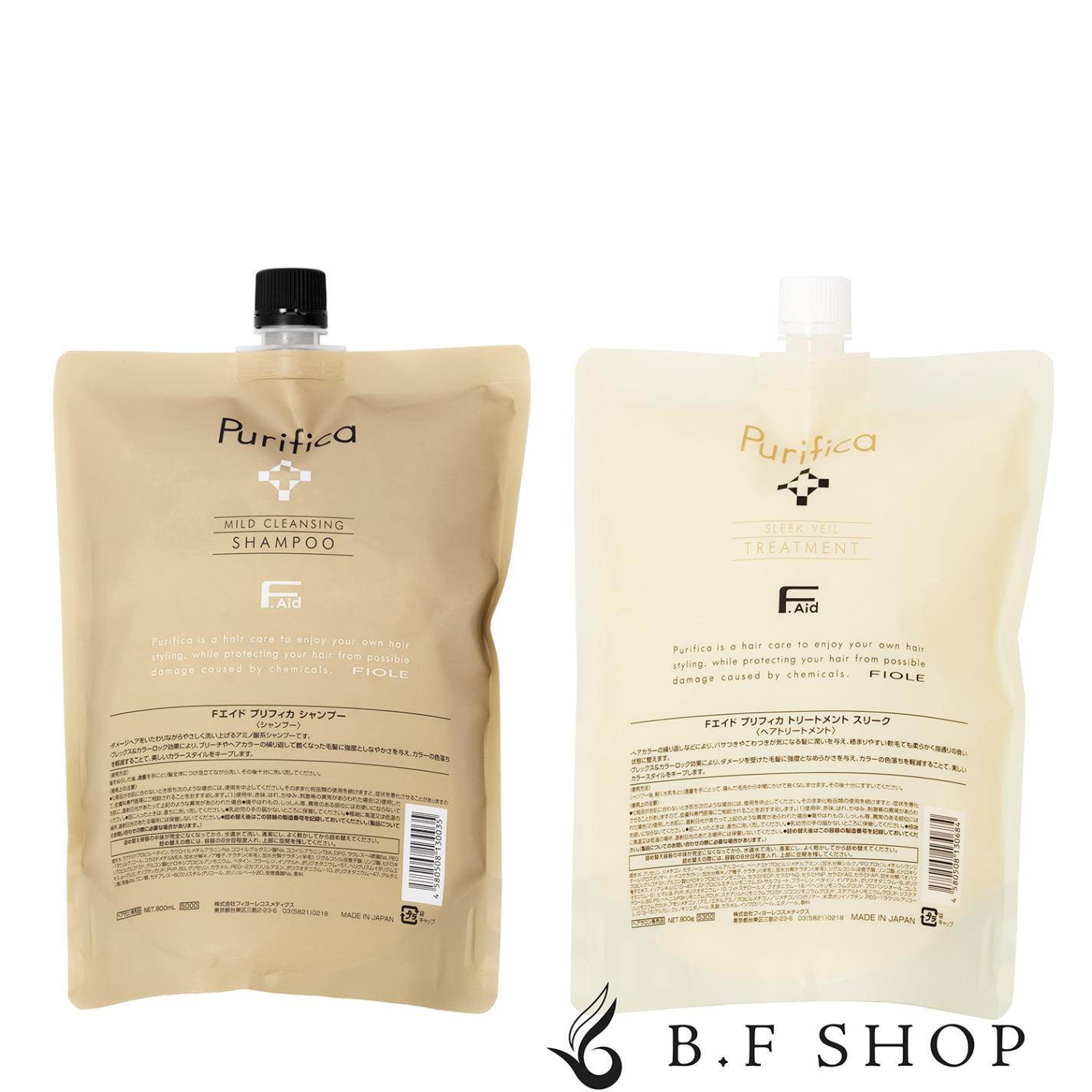 【セット品】フィヨーレ Fエイド プリフィカ シャンプー ＆ トリートメント スリーク 800ml マイルド クレンジング LSC