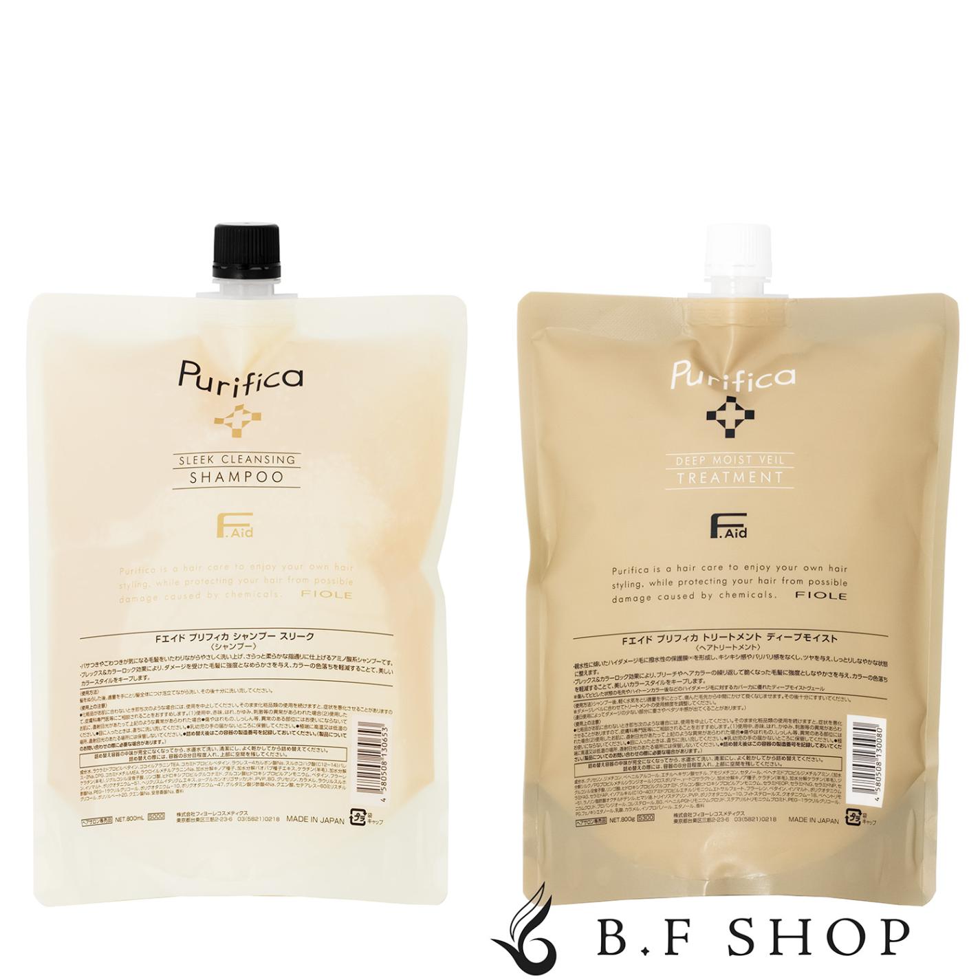 【セット品】フィヨーレ Fエイド プリフィカ シャンプー スリーク ＆ トリートメント ディープモイスト 800ml LSC