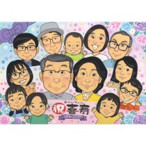 古希70歳 喜寿77歳 傘寿80歳 米寿88歳 にもらって嬉しい似顔絵の贈り物 mariko 祖父 祖母 おじいちゃん おばあちゃん お母さん お父さん 父 母 両親 家族 男性 女性 先輩 上司 同
