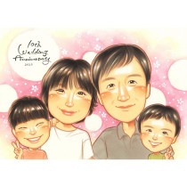 結婚記念日に贈るオリジナル似顔絵ギフト　結婚記念日の贈り物にぴったりな似顔絵プレゼント　愛を形にする結婚記念日似顔絵　結婚記念日に喜ばれる似顔絵　オリジナル似顔絵で素敵な結婚記念日を|きよら