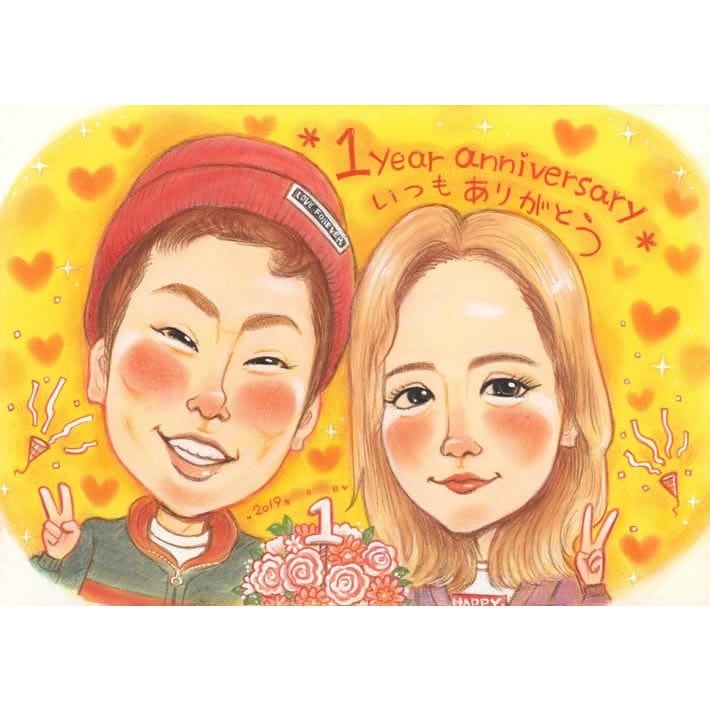 似顔絵プレゼント「カリカチュア」誕生日プレゼント 女性 おしゃれ 男性 女友達 ギフト 40代 彼氏 男性 結婚記念 おもしろ ユニーク 子供 サプライズ 母 50代 家族 彼女 男の子 父 名前入り 30代 名前入り 父の日 母の日 結婚式 バレンタイン ホワイトデー クリスマス