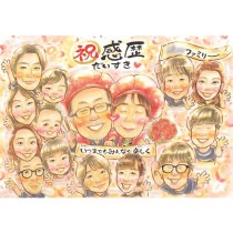笑顔あふれる家族の思い出を刻む似顔絵ギフト 感謝の気持ちを伝える特別なプレゼント オーダーメイド似顔絵 大切な人への贈り物に最適な似顔絵アート 還暦 古希 喜寿 傘寿 米寿 卒寿 白寿 百寿 長寿 退