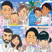 結婚式に特別な似顔絵プレゼント。大切な日の感動を贈ろう 米寿 色紙 白寿 引っ越し 祝い 大人数 結婚祝い 結婚記念日 母の日 敬老の日 定年 結婚式 卒寿 喜寿 父の日 真珠婚式 送別 長寿 古希 