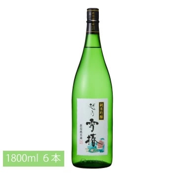 (まとめ買い)越乃雪椿  純米吟醸　花ラベル  1800ｍｌ 6本