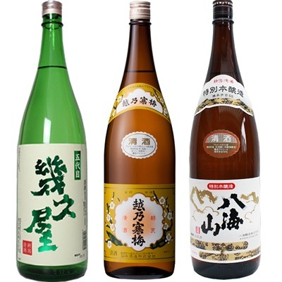 五代目 幾久屋 1.8Lと越乃寒梅 白ラベル 1.8L と 八海山 特別本醸造 1.8L 