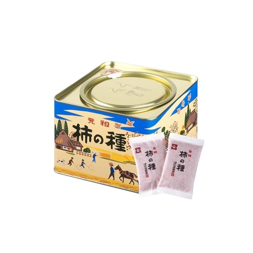 (産地直送)浪花屋 柿の種 進物缶K10 25g×12袋入り 浪花屋製菓 新潟のお土産 化粧缶入り柿の種 つまみ パーティー お土産に ピーナッツなし