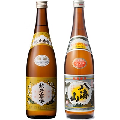 越乃寒梅 白ラベル 720ml と 八海山 720ml 