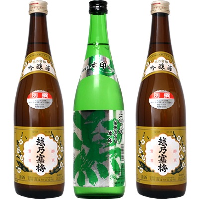 越後流旨口 潟 本醸造 720ml と 越乃寒梅 別撰 吟醸 720mlと越乃寒梅 別撰 吟醸 720ml 