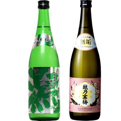 越後流旨口 潟 本醸造 720ml と 越乃寒梅 無垢 純米大吟醸 720ml 