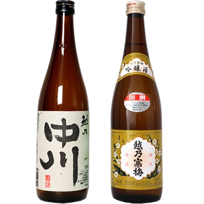 越乃中川 720ml と 越乃寒梅 別撰 吟醸 720ml 