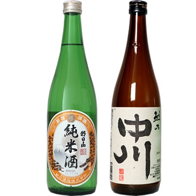 朝日山 純米酒 720ml と 越乃中川 720ml 