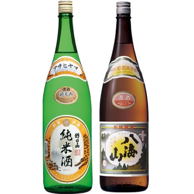 朝日山 純米酒 1.8Lと八海山 普通酒 1.8L