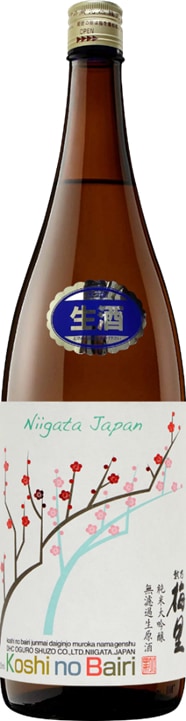 【産地直送】越乃梅里　純米大吟醸　無濾過生原酒1800ｍｌ