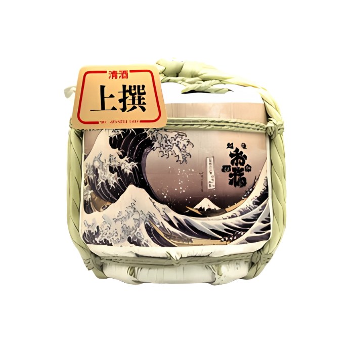 富嶽三十六景 上撰 本醸造 菰樽(こもだる) 300ml お福酒造 クリアケース入り 日本酒 ミニ樽 酒樽 鏡開き不可