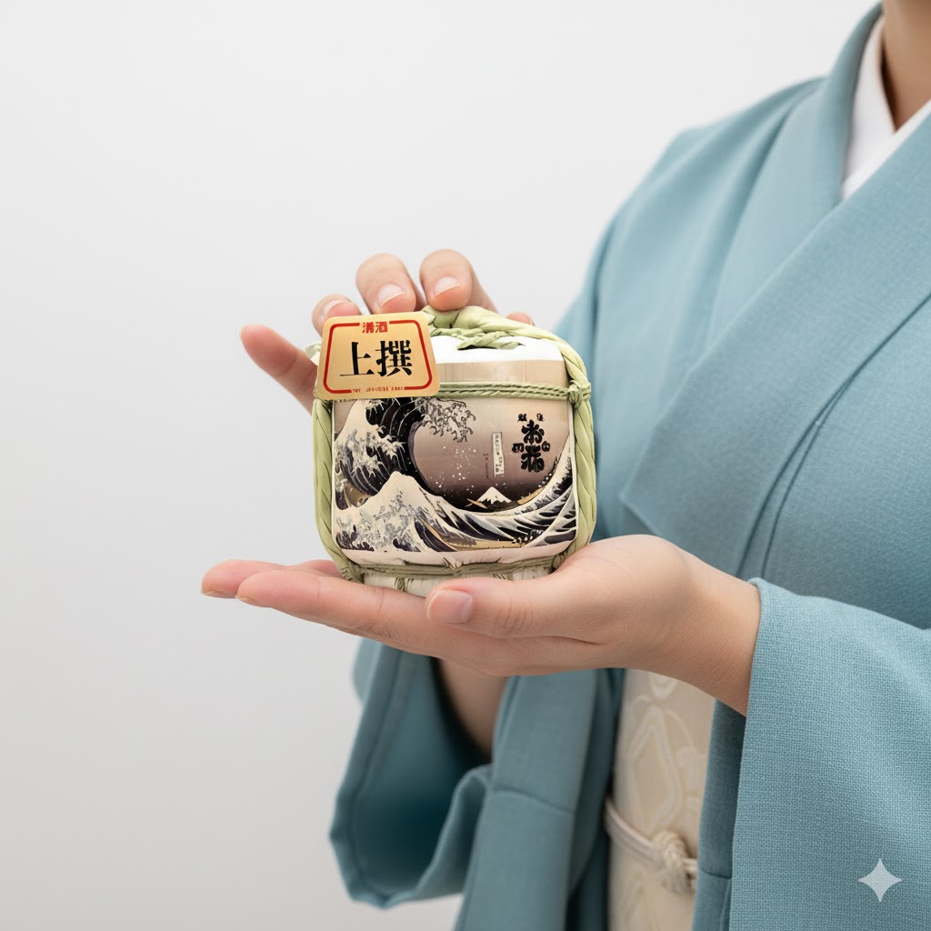 富嶽三十六景 上撰 本醸造 菰樽(こもだる) 300ml お福酒造 クリア