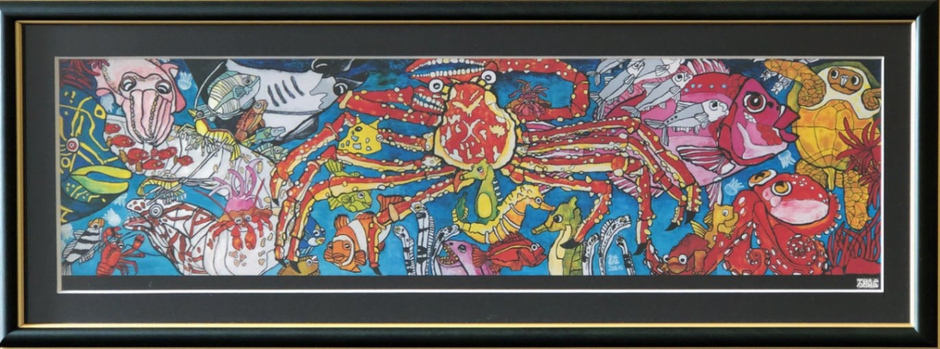 石村嘉成 海の中の仲間5枚 額装 | アートグッズ | 新居浜いいもの市場