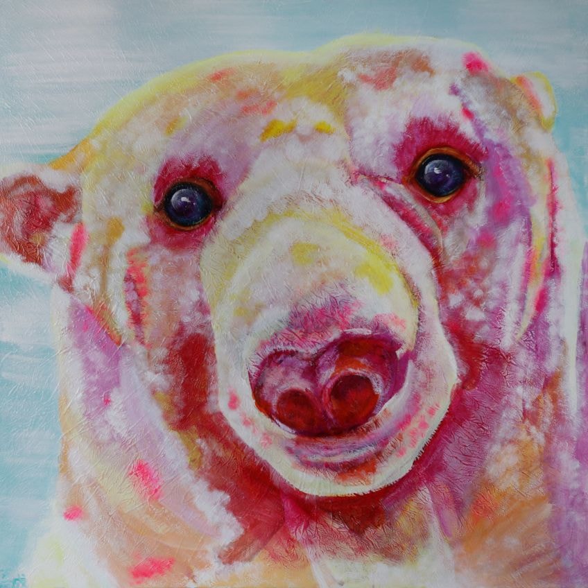 石村嘉成 「誰かを待っているシロクマちゃん」アートキャンバス