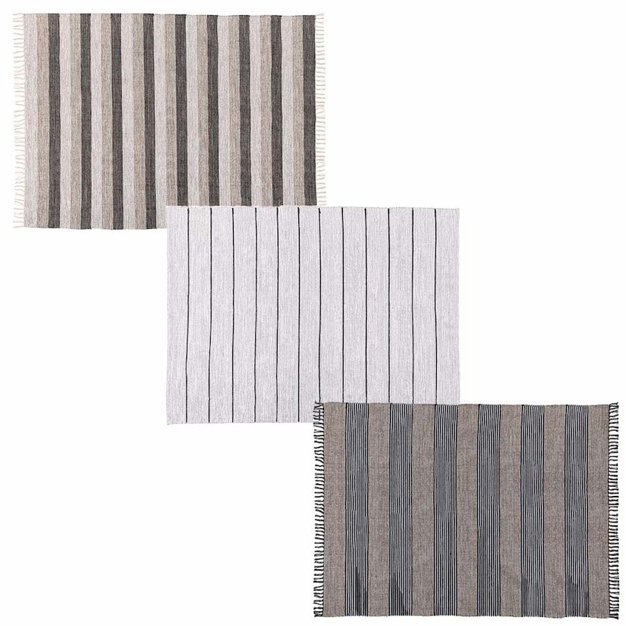 ストライプ　ナチュラルコットンラグ