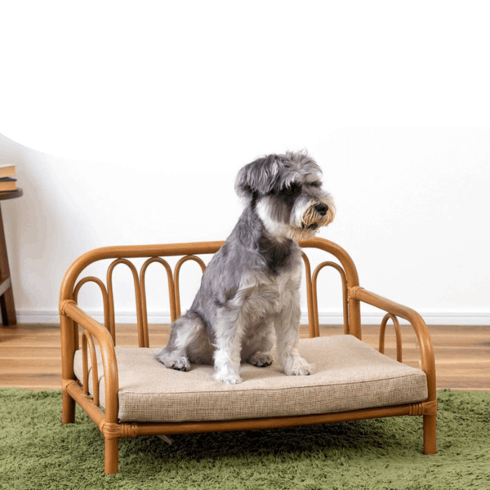 ラタン素材のペットベッド（犬ネコ用）クッション